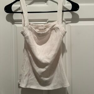 Reformation White Ribbed Tank Top